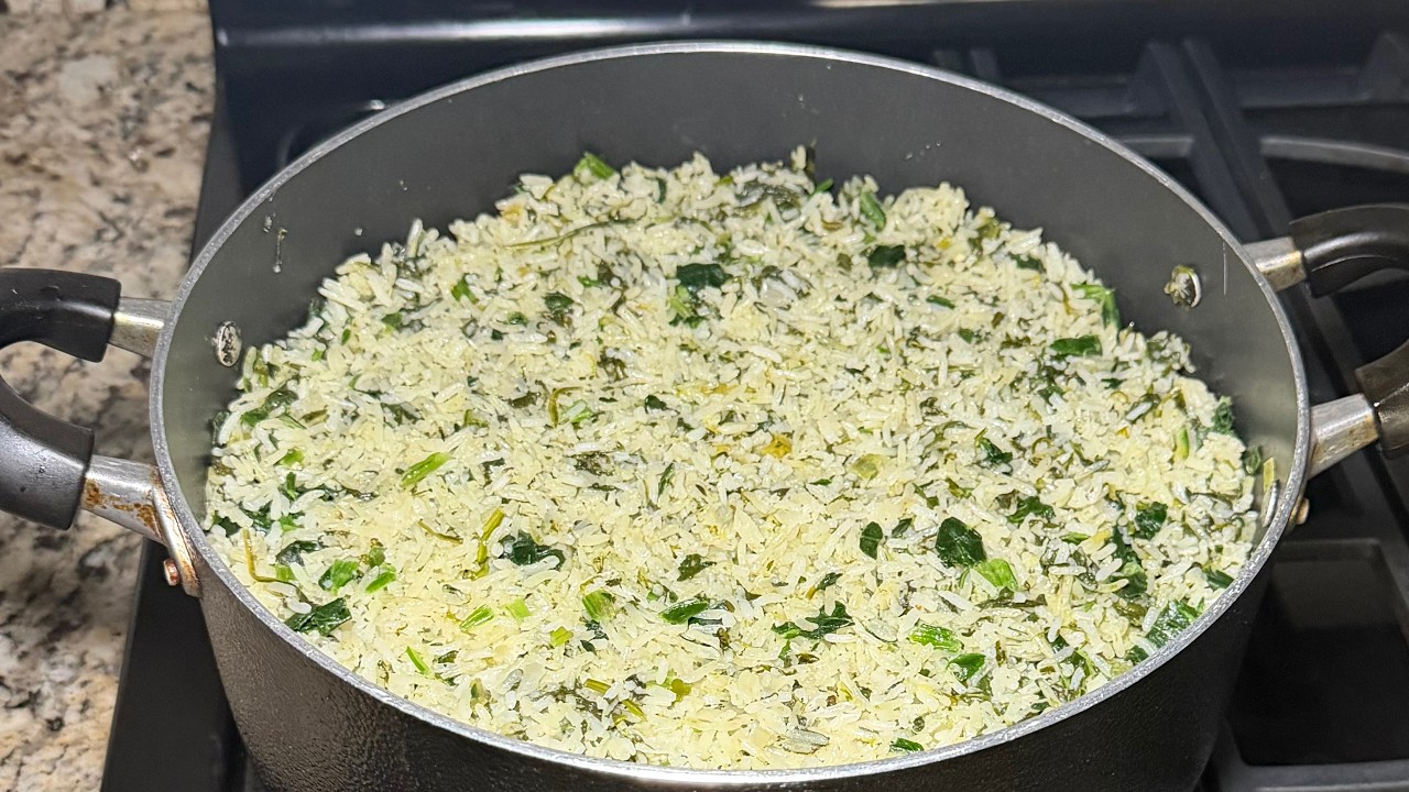 Jamaican spinach rice recipe