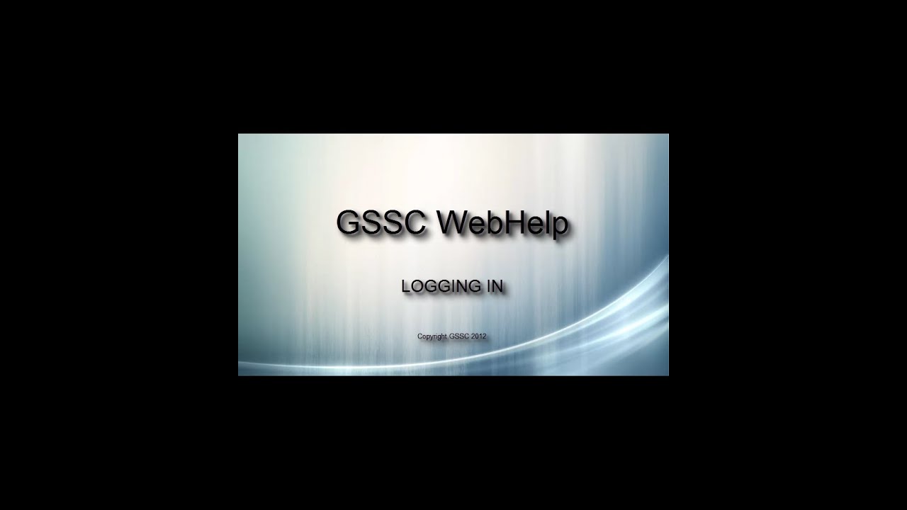GSSC Web Help - Login