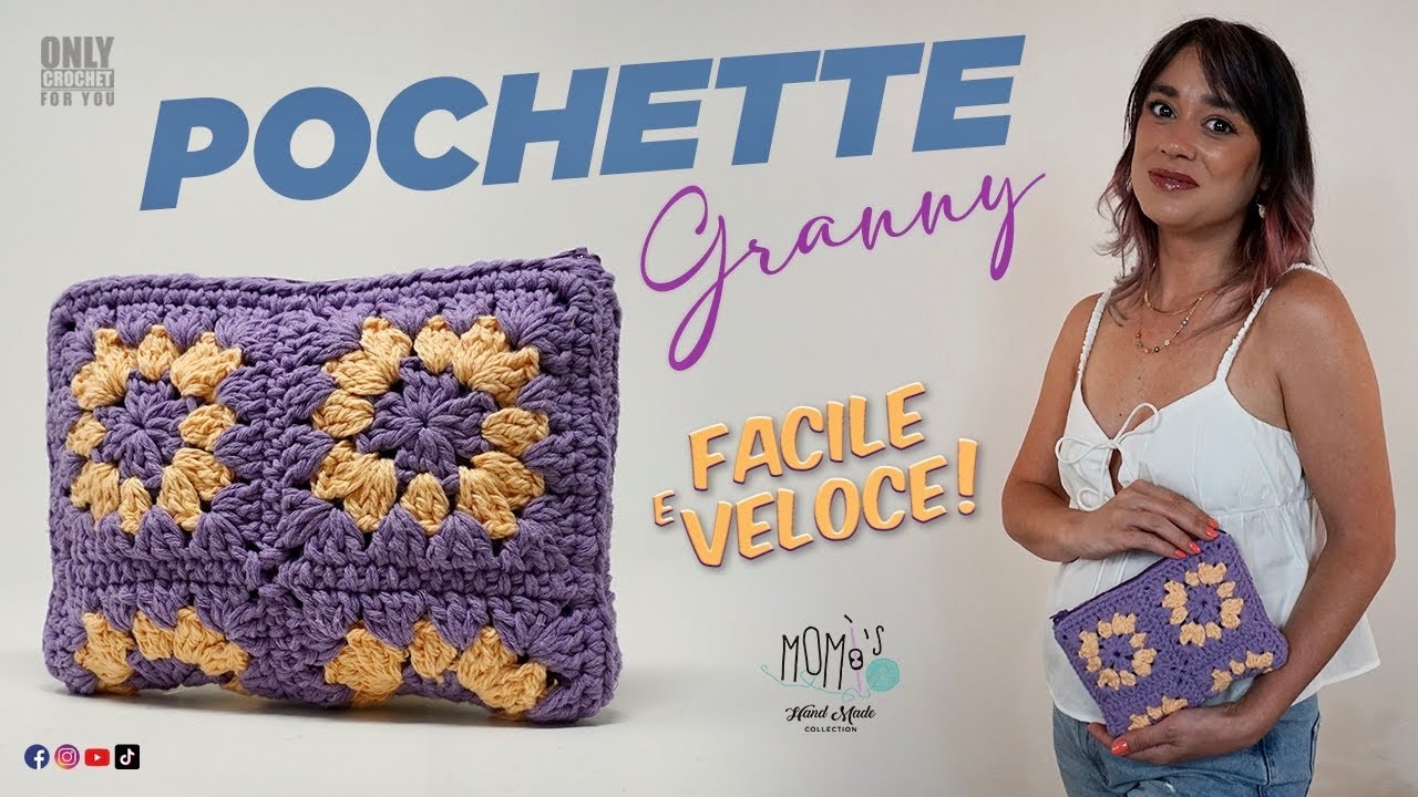 POCHETTE UNCINETTO LEYLAK GRANNY SQUARES FACILE FACILE😉 @momiscrochet #crochet #tutorial #bag