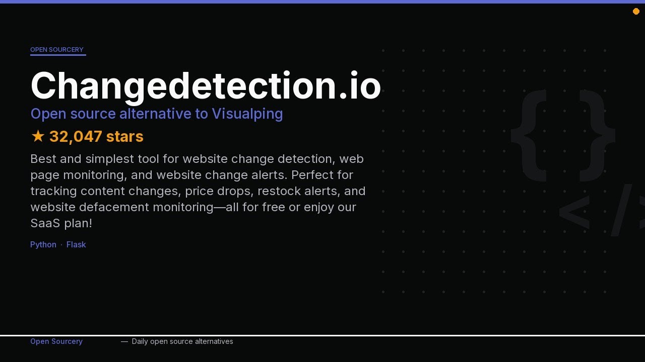 Changedetection.io &mdash; Open Source Alternative to Visualping