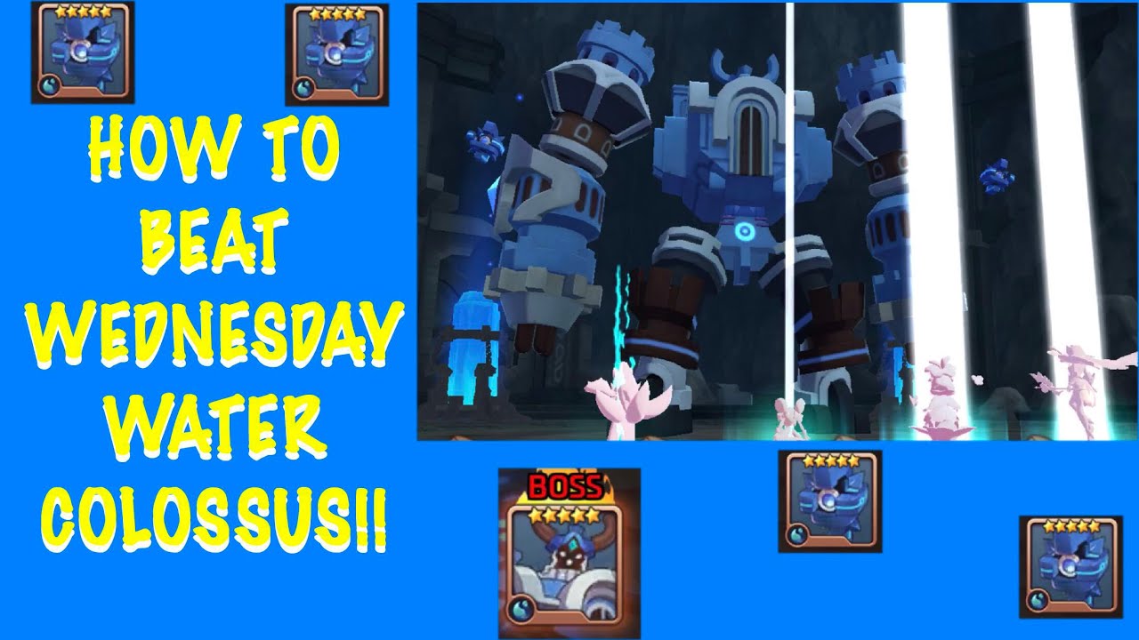BEAT NEW WATER  COLOSSUS WEDNESDAY DUNGEON!! - Monster Super League (MSL)