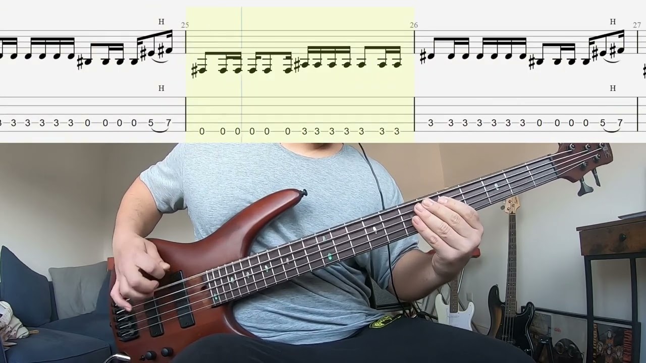 Linkin Park - Somewhere I Belong - Bass Cover + Tabs