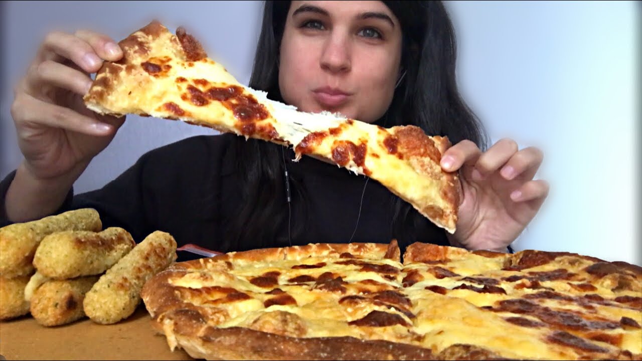 ASMR | CHEESE PIZZA & MOZZARELLA STICKS | EATING SOUNDS | MUKBANG