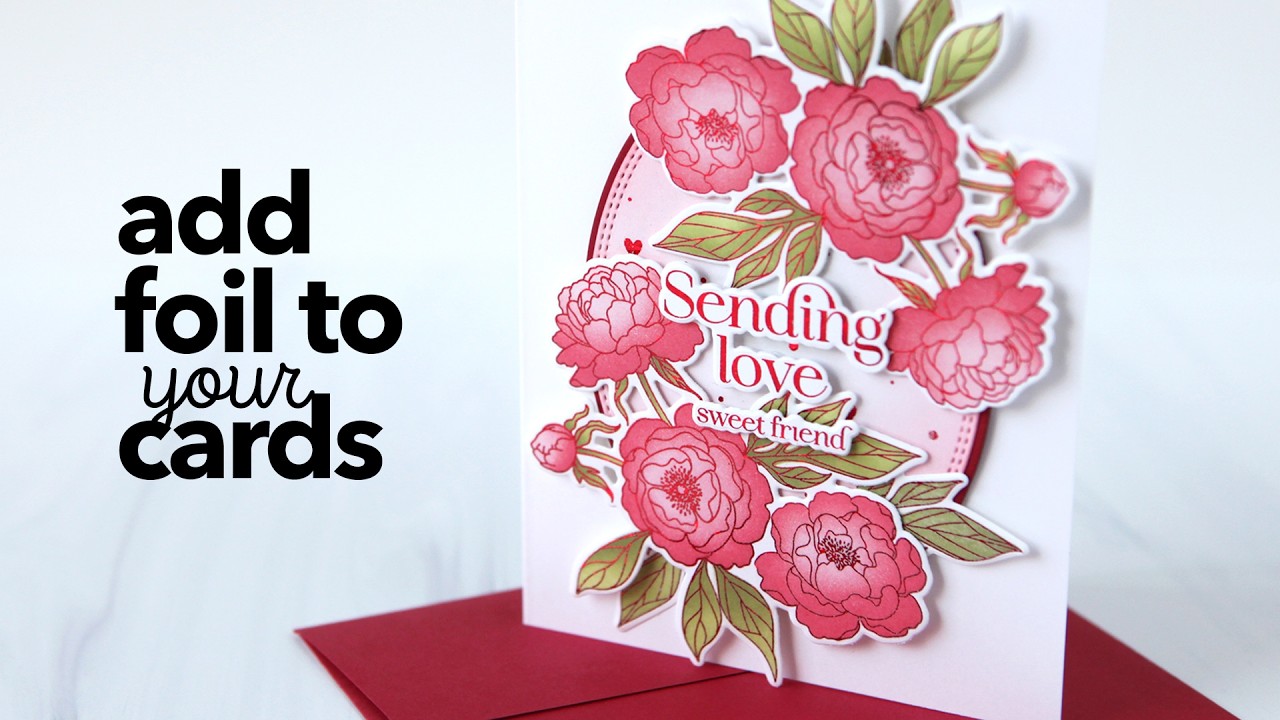 How to foil and stencil beautiful dahlias for your handmade cards