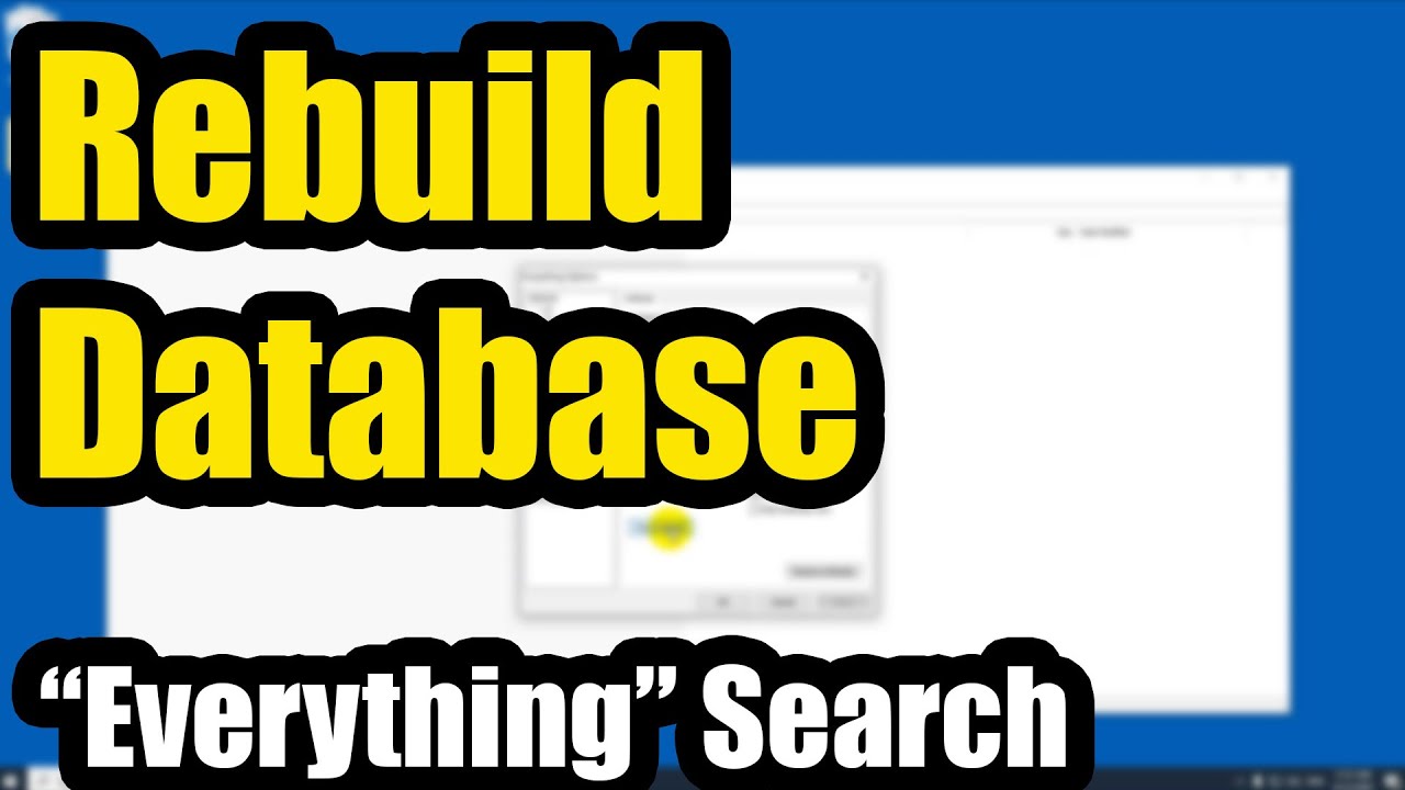 How to Rebuild the Database of 