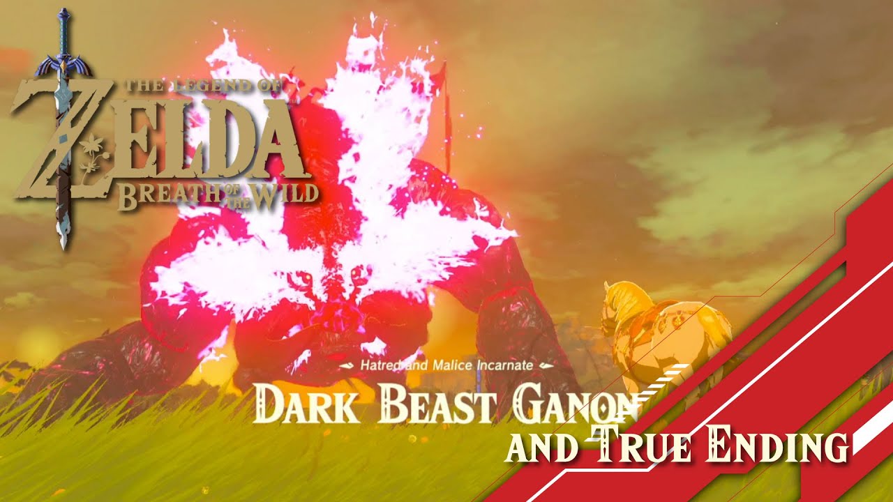 Zelda Breath of the Wild (No Commentary, JP audio) : Final Boss Ganon fight and Secret / True Ending