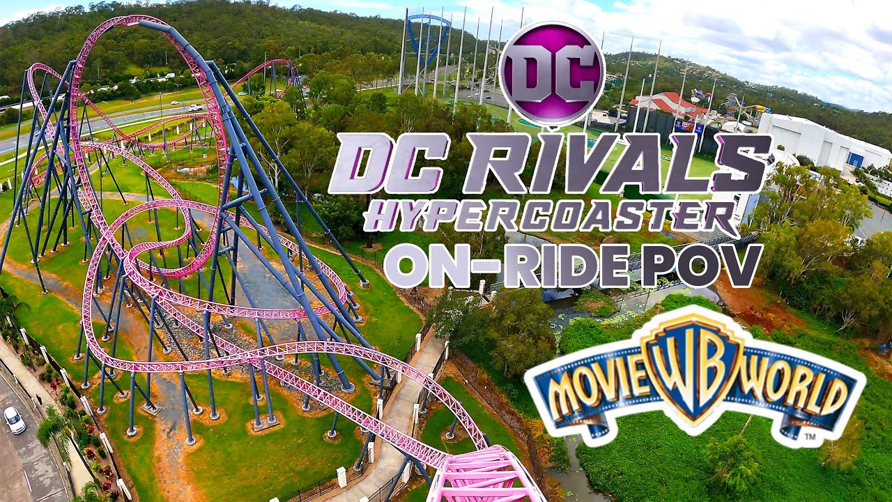 DC Rivals Hypercoaster Front Row POV Warner Bros. Movie World | Australia's Biggest Coaster!