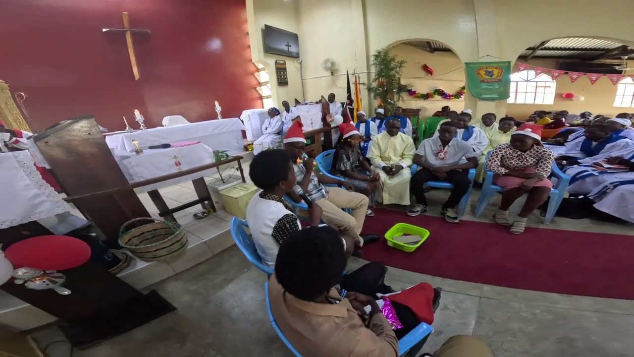 Teens Gifting  Bishop, Provost and Curate on Christmas day  during their first  live podcast