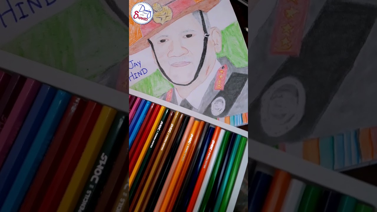 CDS Bipin Rawat | Color Drawing.