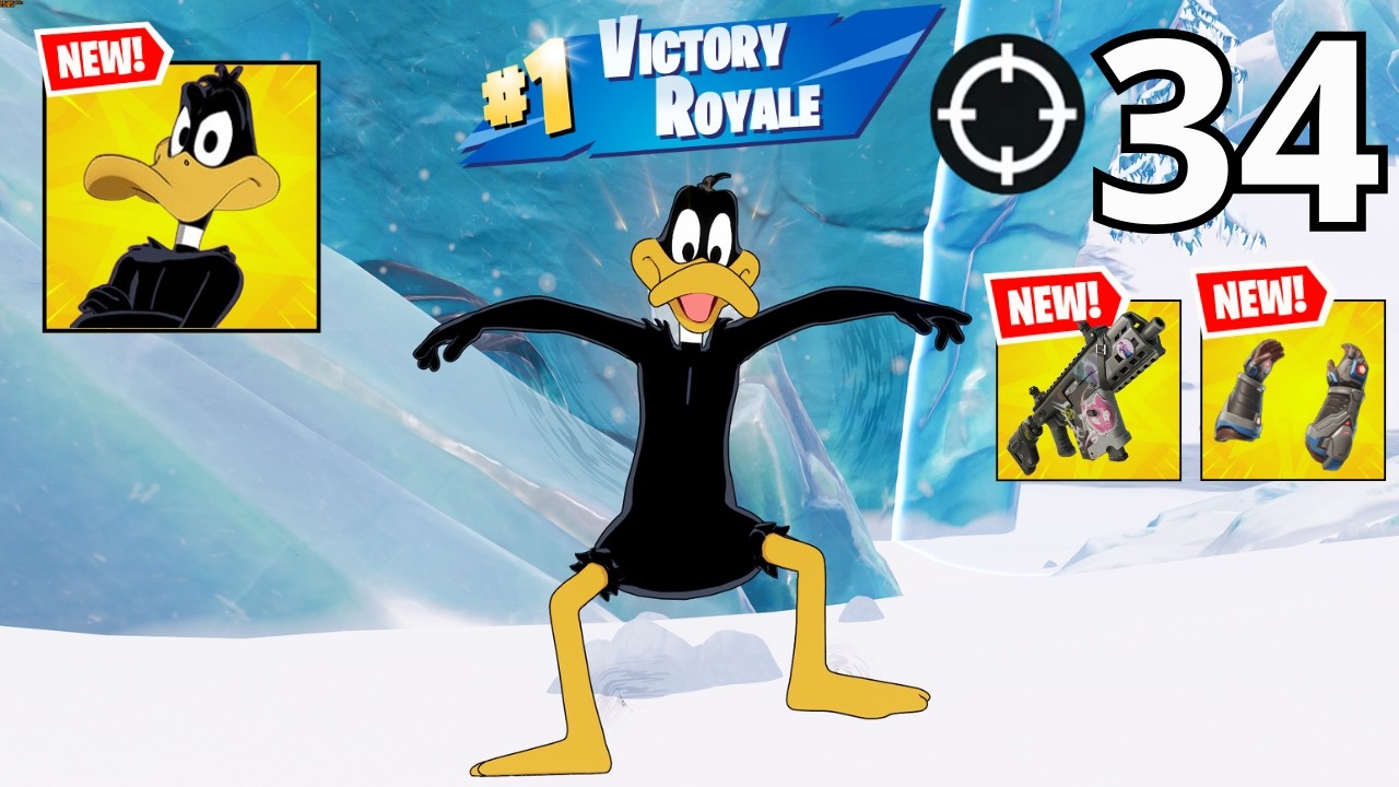 34 Elimination DAFFY DUCK Gameplay Wins Zero Build (NEW FORTNITE CHAPTER 7 SEASON 2)