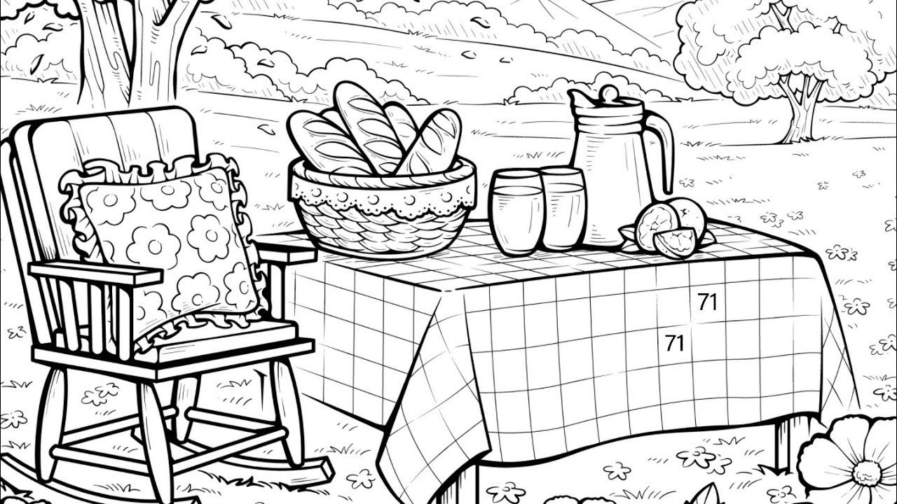 Color by Number Spring Picnic ASMR Inspire Art Loop Color Oasis Online App #coloringbook