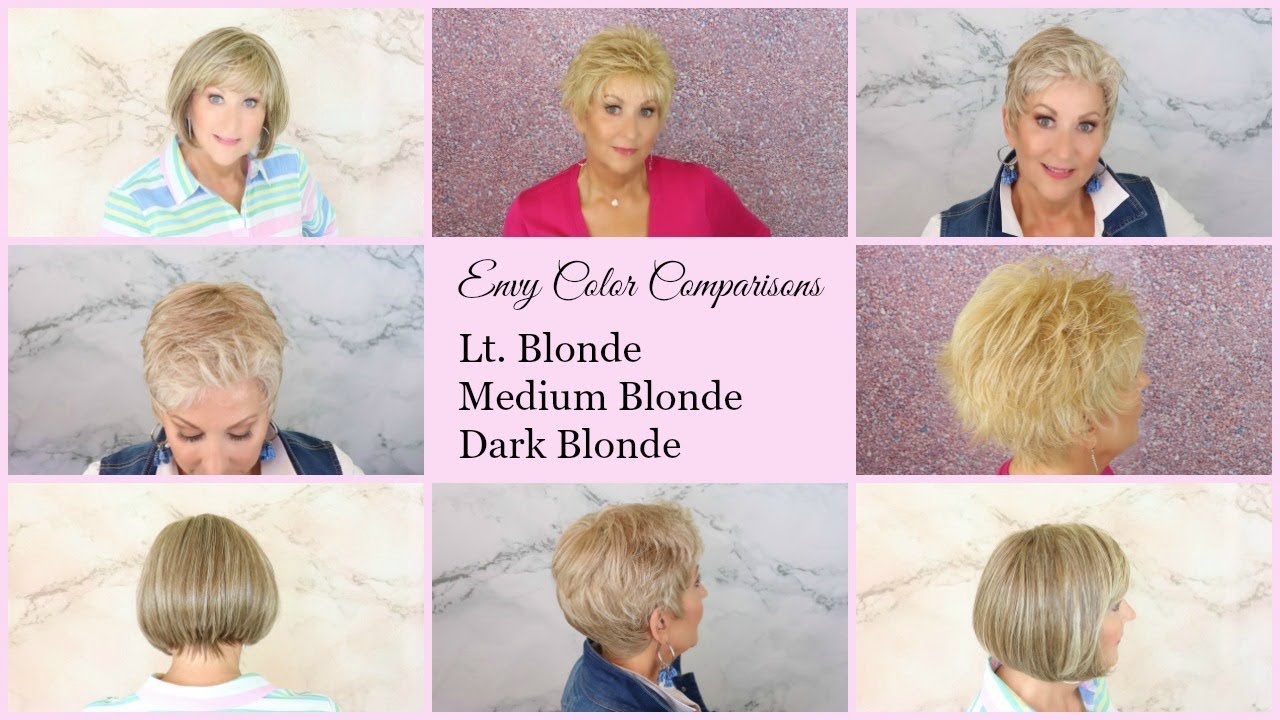 Envy COLOR COMPARIONS | Lt. Blonde Medium Blonde Dark Blonde | Crazy Wig Lady