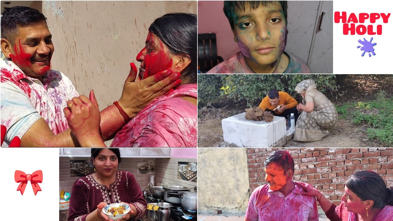 Enjoying Holi with family/ holi vlog 🫟