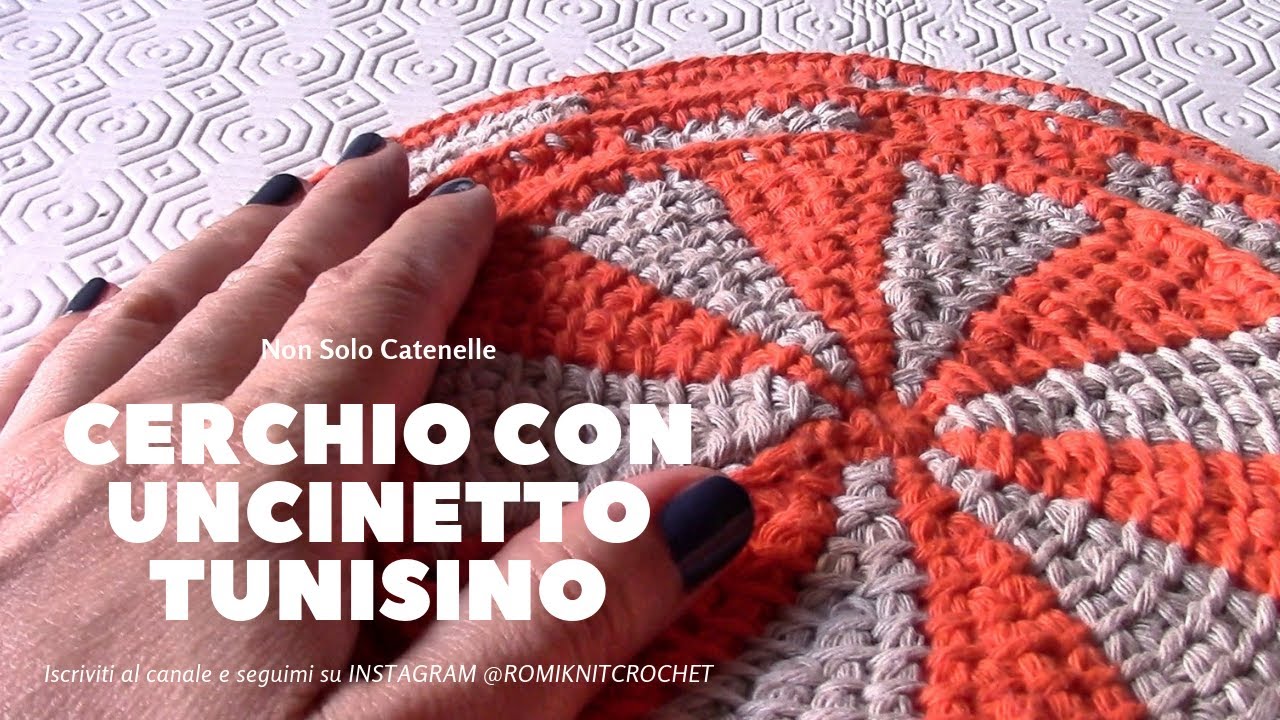 Cerchio realizzato con l'uncinetto tunisino - Tutte le misure - Sottopentola, presina o borsa