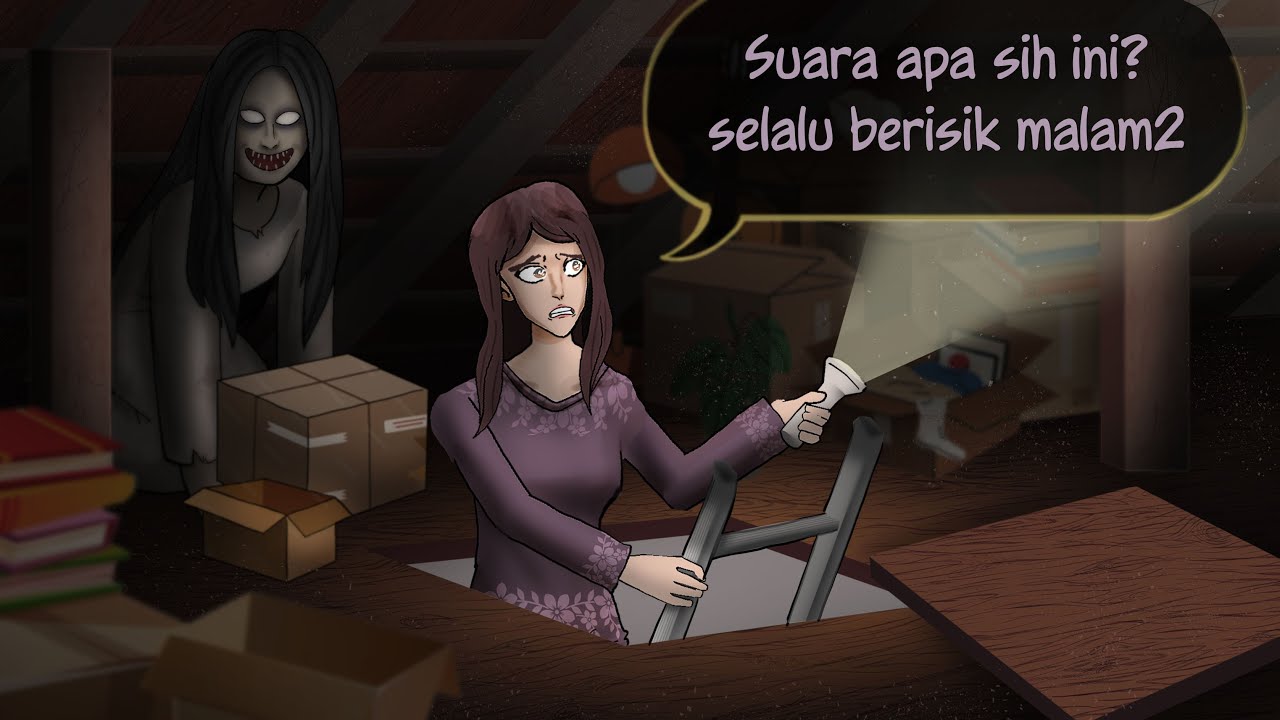 Suara di Loteng Rumahku 1 &ndash; Kukira Tikus Ternyata&hellip; #HORORMISTERI | Kartun Hantu