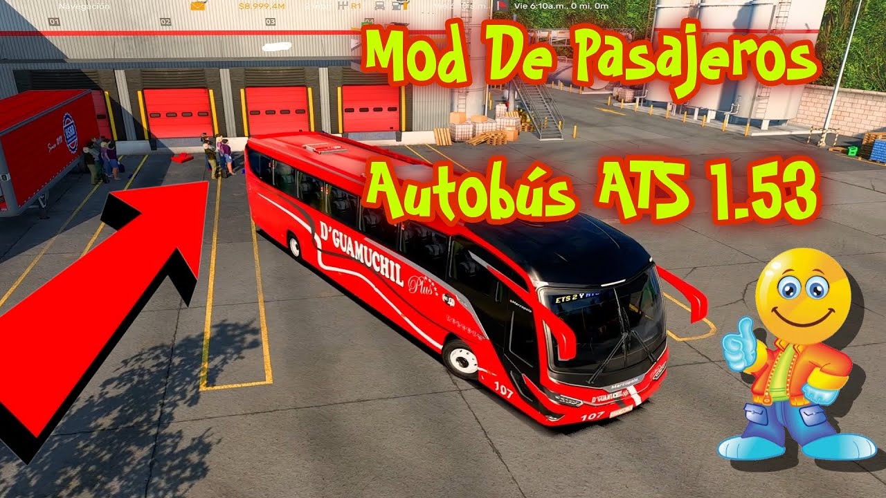 Mod de Pasajeros Autobús ATS 1.53 y ETS2 1.53