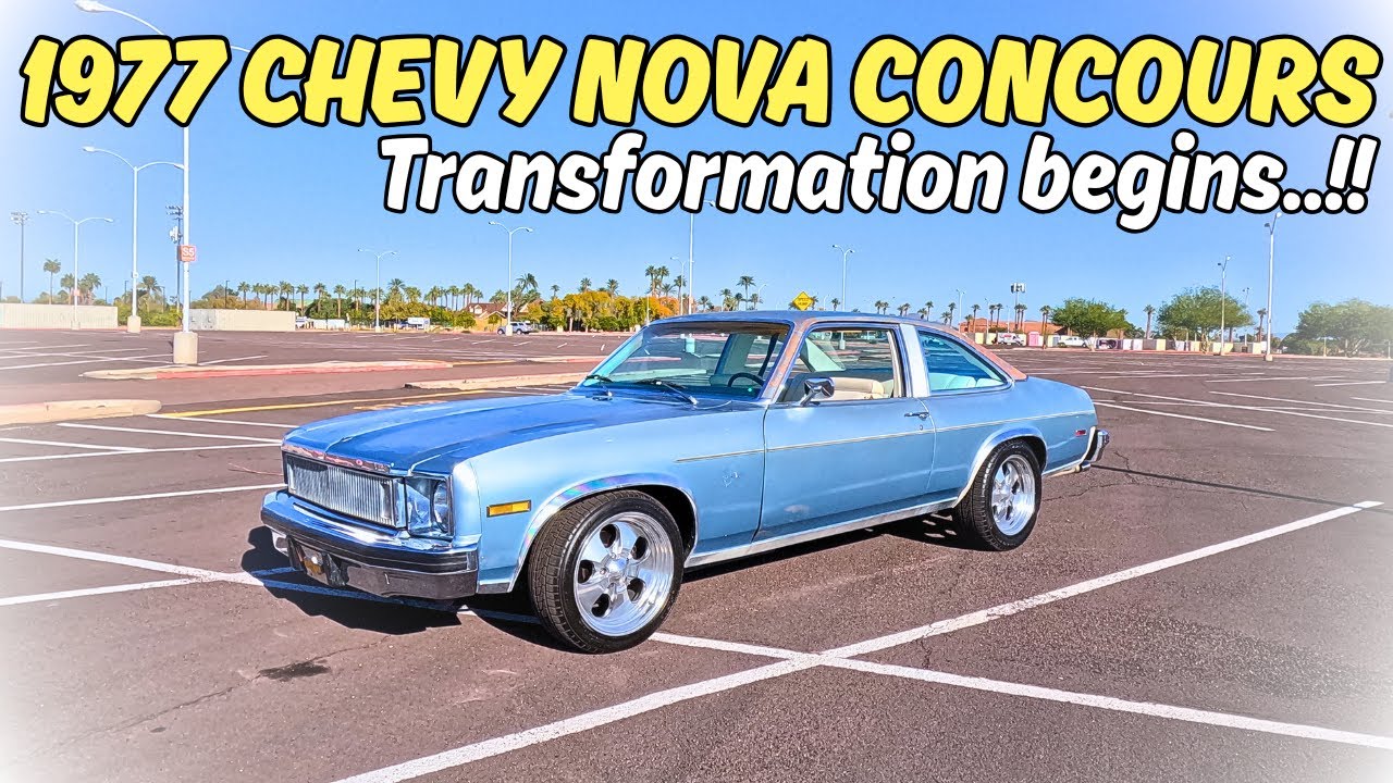 Моя Chevrolet Nova 1977 года выпуска преображается: занижена подвеска, новые диски, пневмоподвеск...