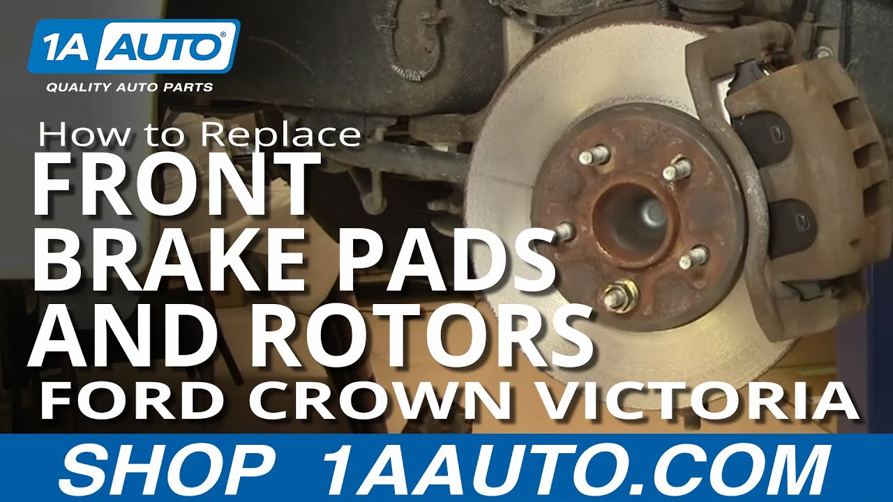 Как заменить передние тормозные колодки и роторы Ford Crown Victoria 03-11