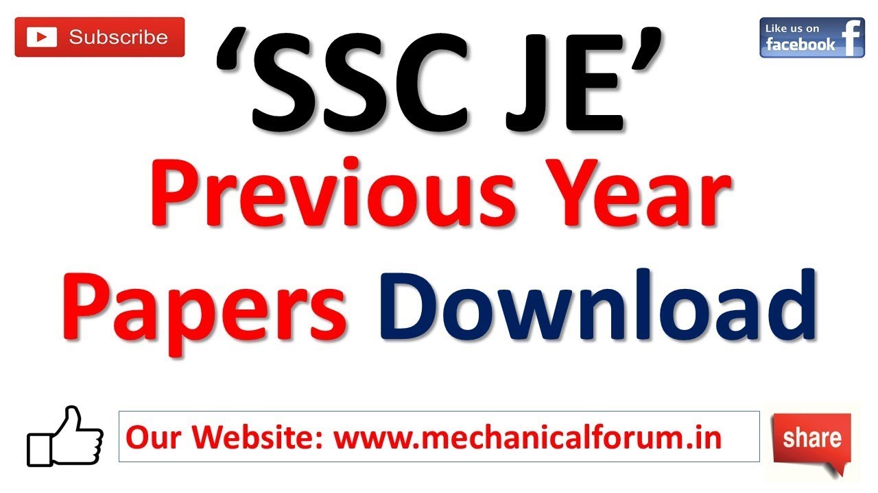 SSC JE Previous Years Papers Download | Important for SSC JE 2017-18 Exam Preparation