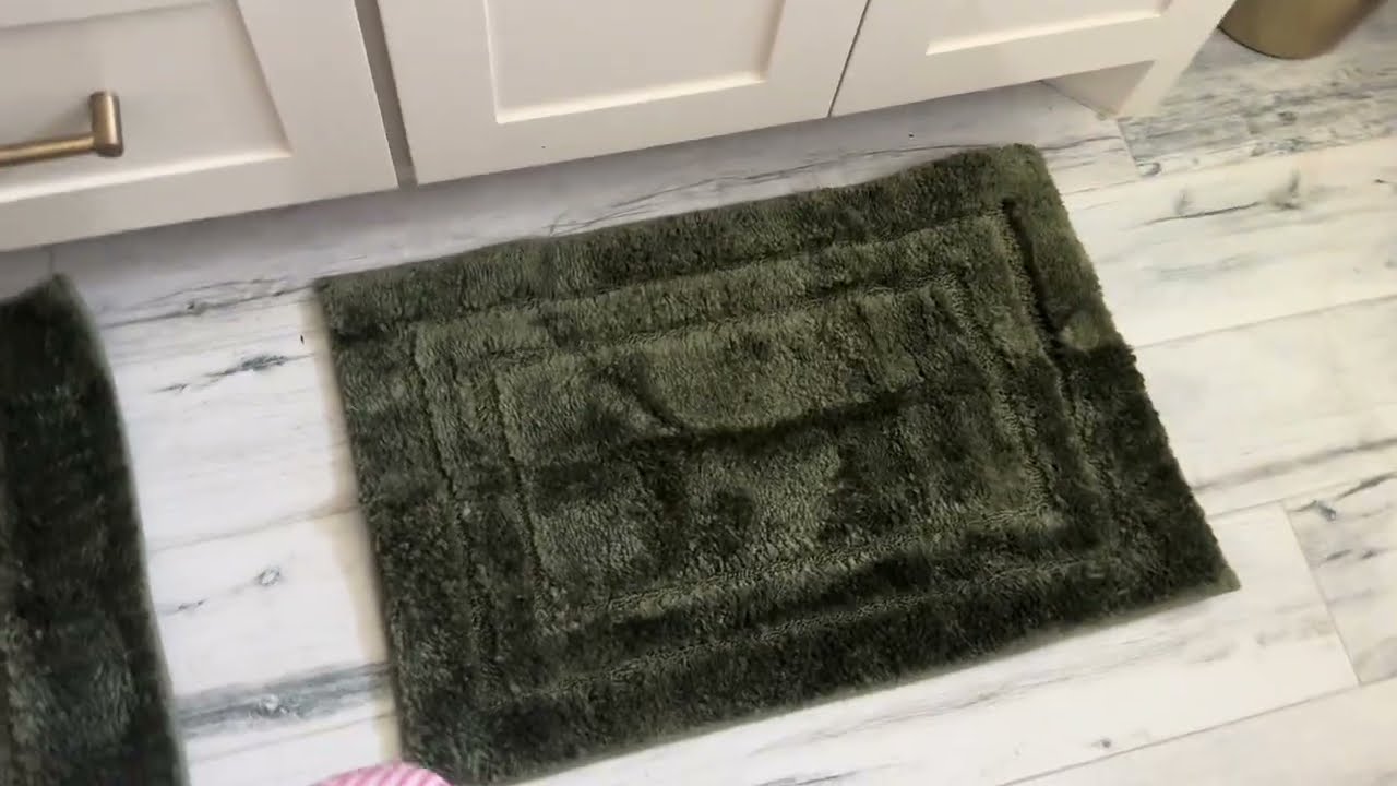 3-Piece Bathroom Rug Set | Super Soft Non-Slip Microfiber Bath Mats with U-Shaped Mat (Sage Green)