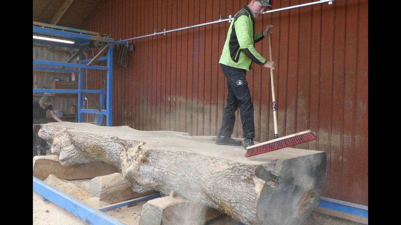 Hembyggd kedjesåg som klarar 180 cm sågsnitt