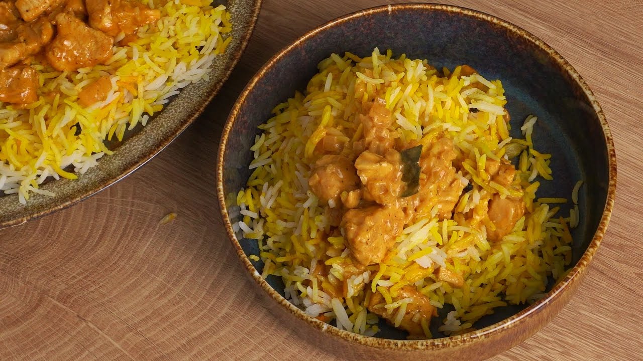 طريقة الفراخ بالكاري مع الرز الهندي الملون
