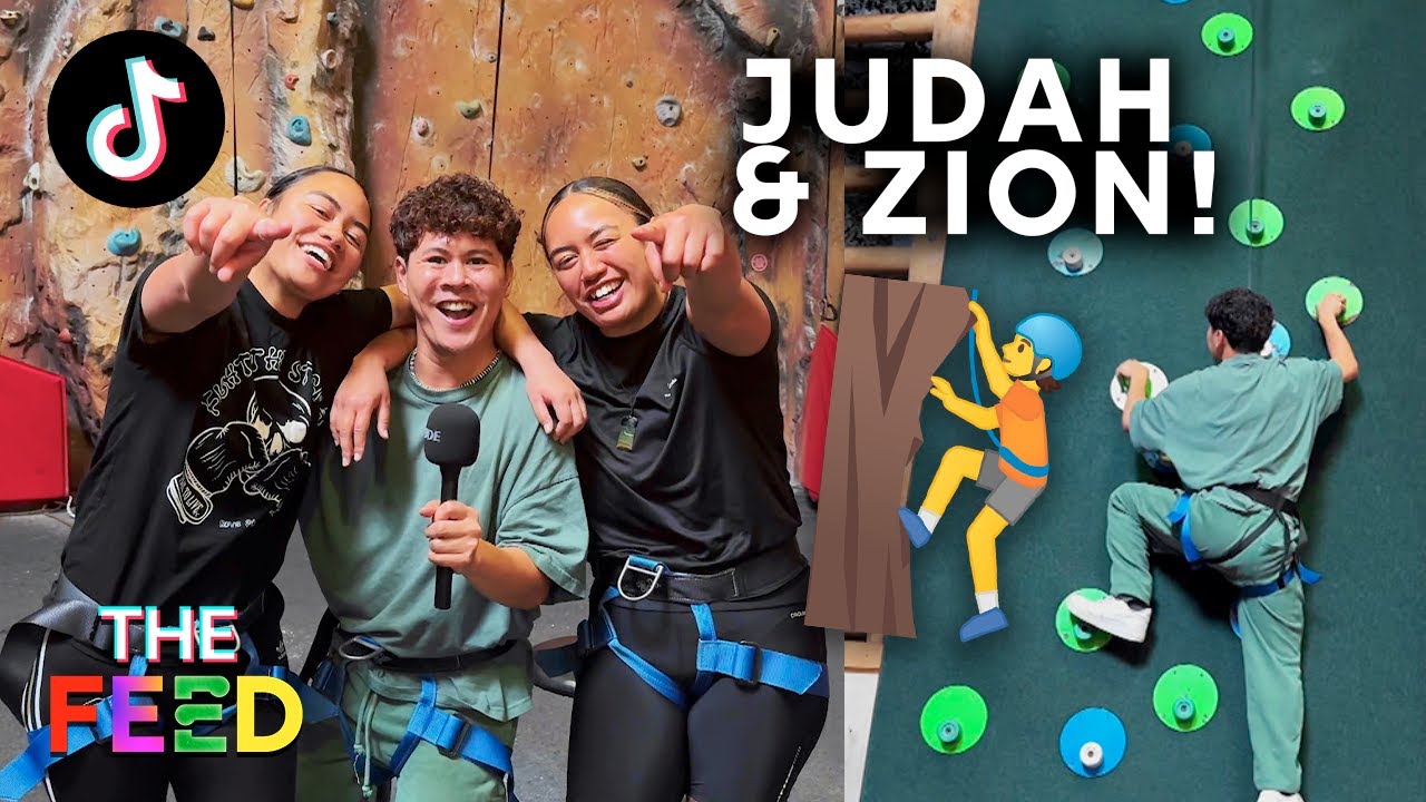 Rock climbing with TikTok sisters Judah & Zion! | Win Wolf Vlogs