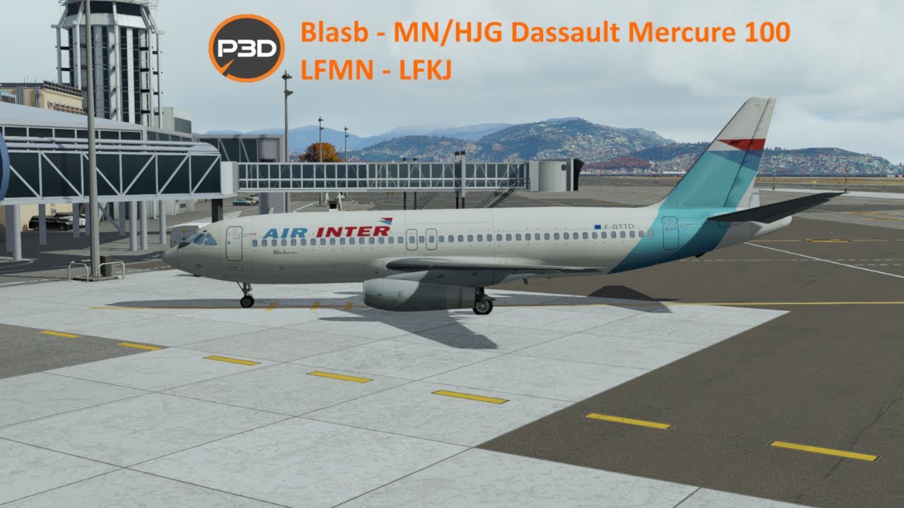 MN/HJG Dassault Mercure 100 | Prepar3d V5.4 | LFMN to LFKJ