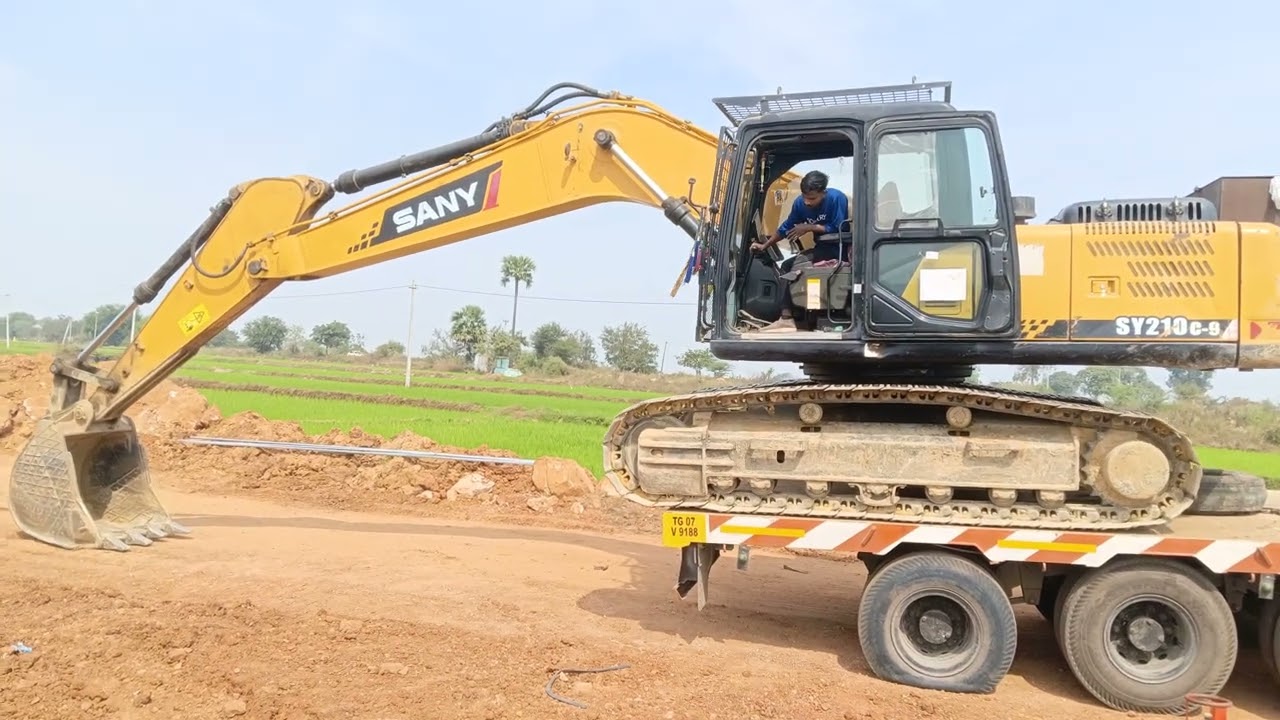 210 Sunny excavator unloading  excavator Hyderabad Telangana