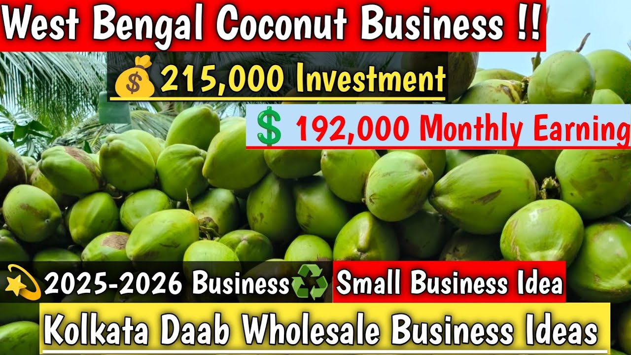 West Bengal Kolkata Tender Coconut Business Idea 2026 |Daab Wholesale Business |Vicky Agro