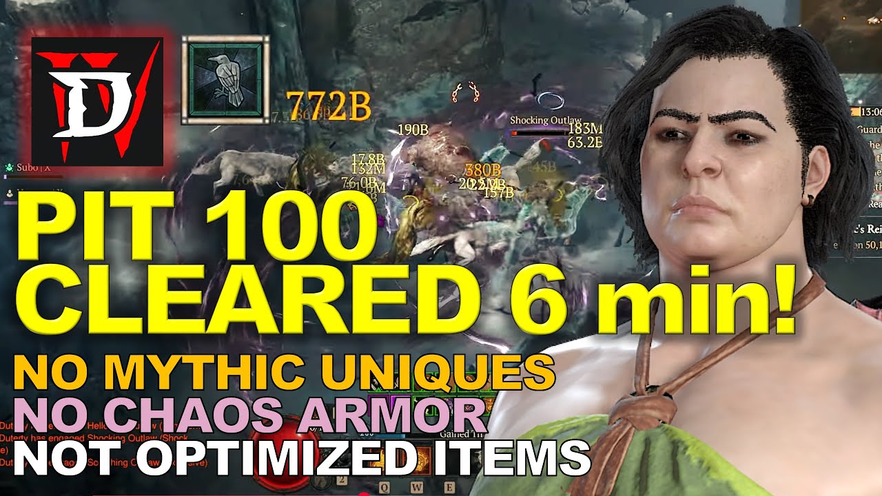 No Mythic Unique, No Chaos Armor, Pit100 Cleared! (DRUID) | Diablo 4 Season 10 #diablo4 #shorts