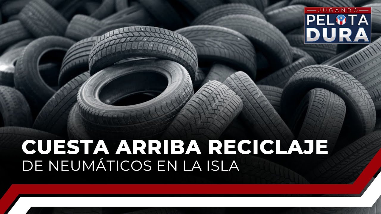 Cuesta arriba reciclaje de neumáticos en la isla