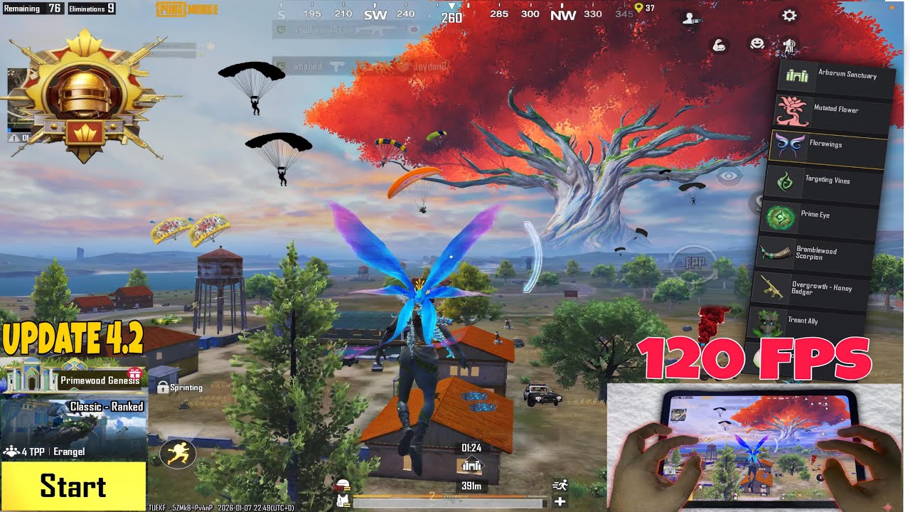 iPAD PRO  4.2 Update Extreme+120FPS 🔥/ iOS 26.1PUBG Test 😍/Erangel  GAMEPLAY!! ❤️HANDCAM 6 FINGER