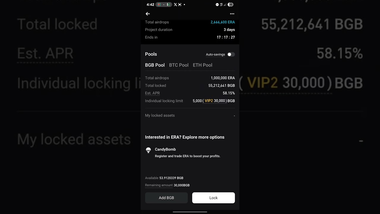 2 new Airdrops in bitget ERA and ES by Staking BGB