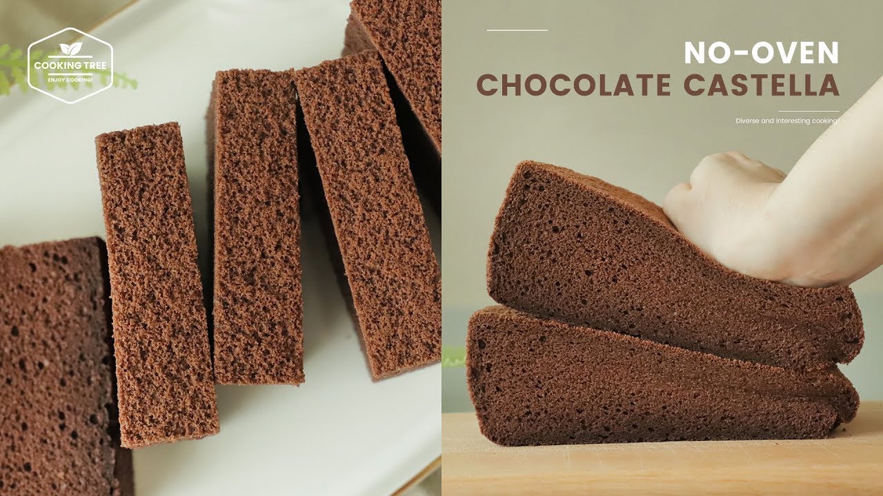 노오븐!😋 냄비로 초코 카스테라 만들기 : No-oven Chocolate Castella without oven Recipe : お鍋チョコレートカステラ |Cooking tree