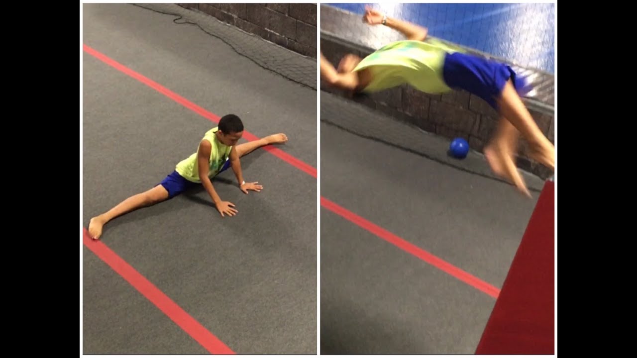 BACKFLIP OFF OF WALL INTO SPLITS