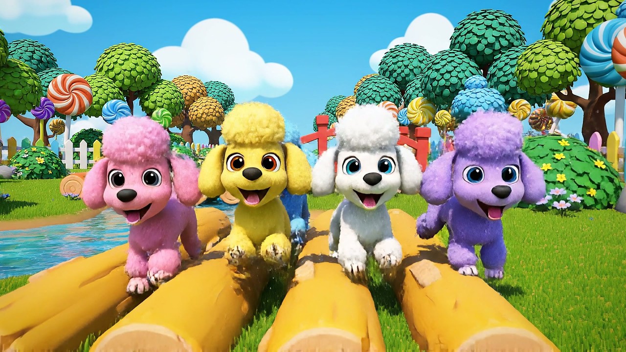 Five Little Dogs Wag Wag Wag 🐶 | Fun Puppy Song & Counting Rhyme for Kids