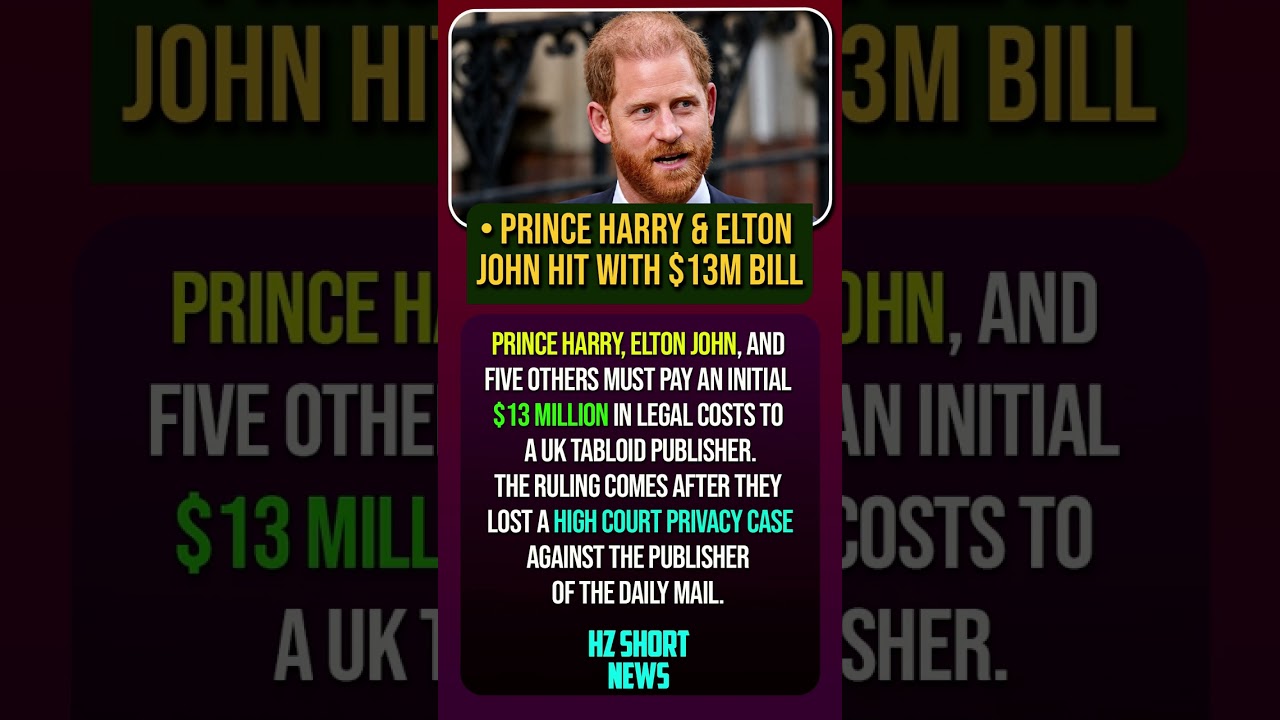 Prince Harry, Elton John Face $13M Initial Payment After High Court Loss