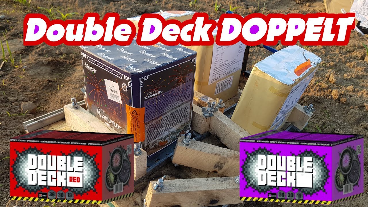 Double Deck DOPPELT 2x Red und Purple + FETTES F4 FINALE - JJFireworks