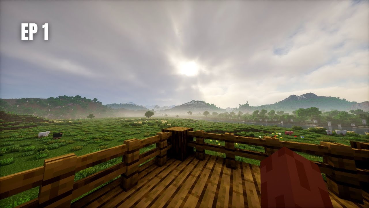 Relaxing Survival Minecraft | Shaders, Ambient Sounds, 512-Chunk Render Distance | EP1