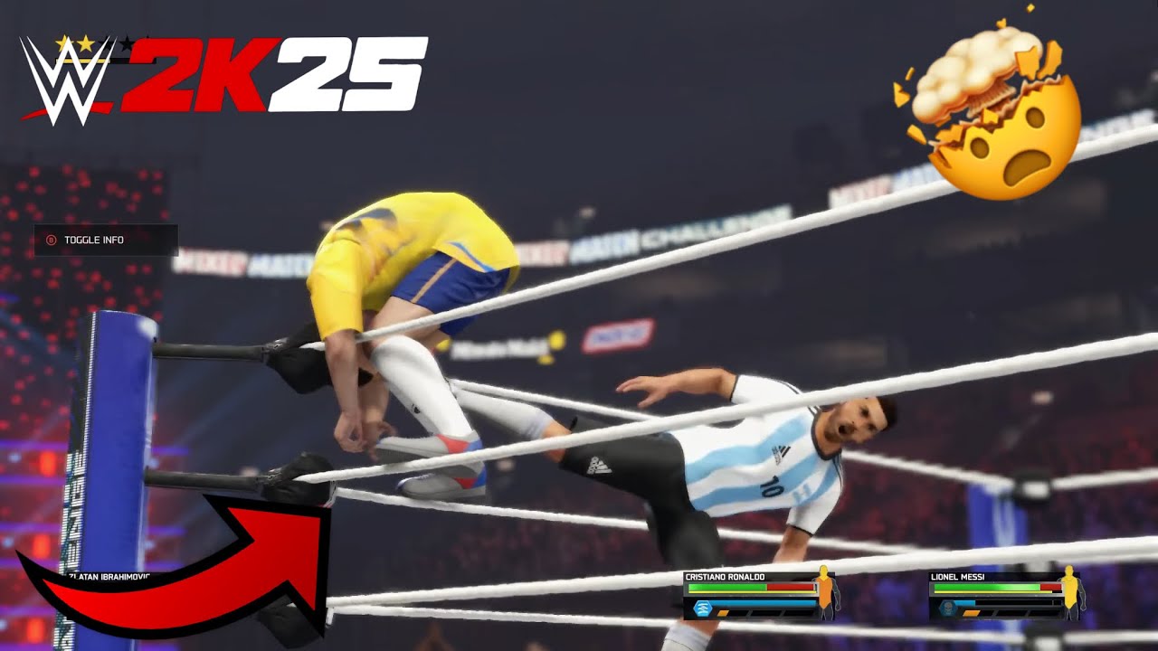 ROMAN REIGNS VS MESSI & RONALDO GOATS FIGHT FOR QUEEN : WWE 2K25 LIVE #shorts #viral #goat