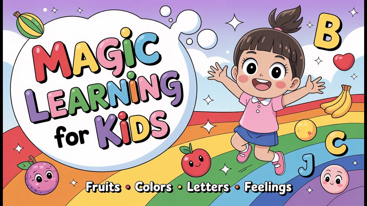 Magic Learning for Kids 🍎🎨🔤 | Fruits, Colors, Letters & Emotions | Learn With Miss Melon
