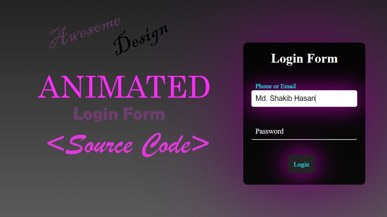 Full Animated Login Form using HTML & CSS only || No JavaScript 2022