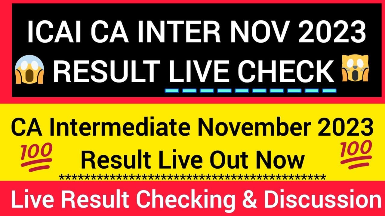 ca inter nov 2023 live result check now😱|ca inter 2023 result live out now|live ca inter result 2023
