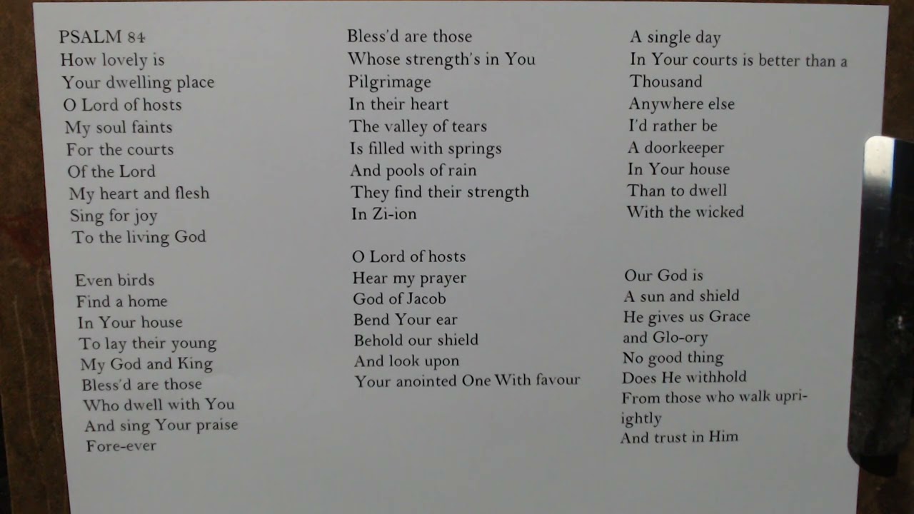 Psalm 84. Singing the Word.