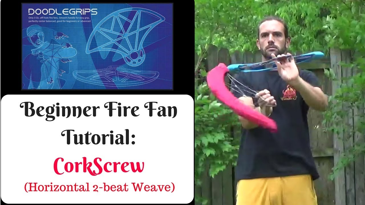 Horizontal 2 beat weave (corkscrew) Tutorial: Fire fans for begginers