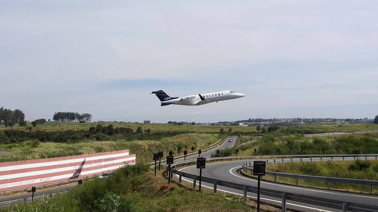 DECOLAGEM AMERICANA E TOQUE ARREMETIDA DE TIRAR O FÔLEGO NO AEROPORTO DOS AMARAIS - LEARJET 45 XR