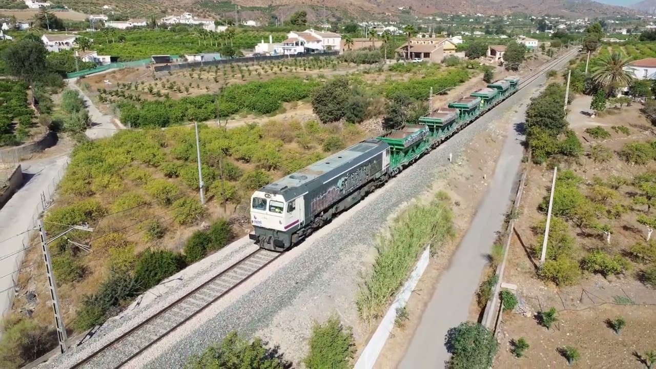 Tren de Balasto entre Alora y las Mellizas (4K)