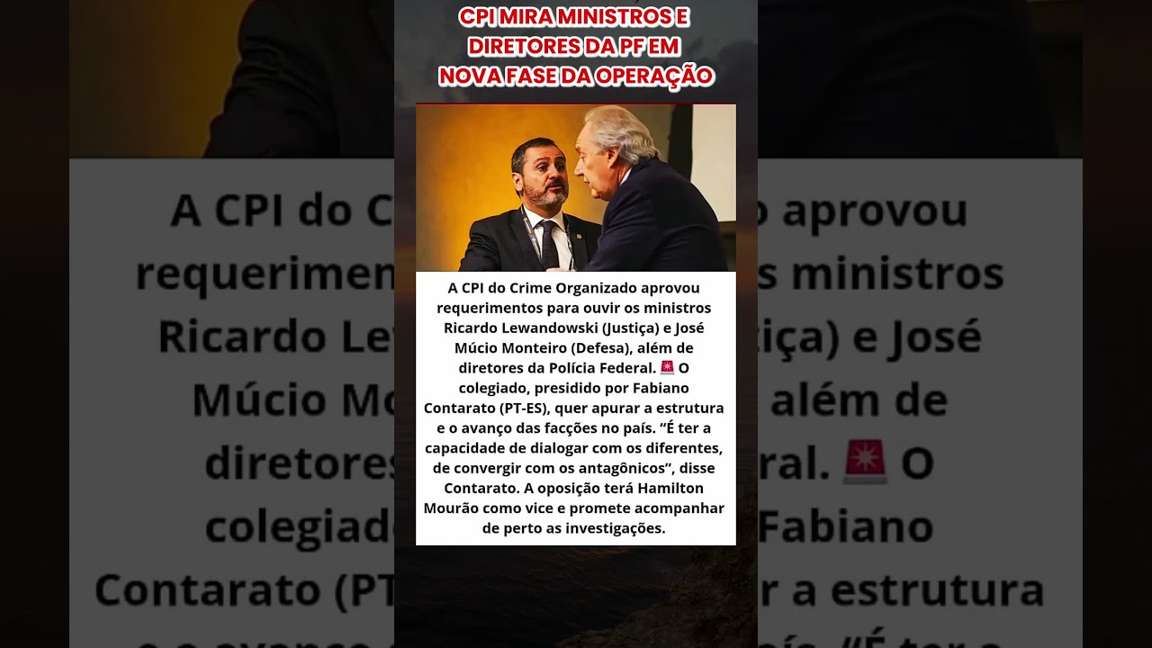 CPI do Crime Organizado mira ministros e chefes da PF &mdash; clima tenso em Bras&iacute;lia