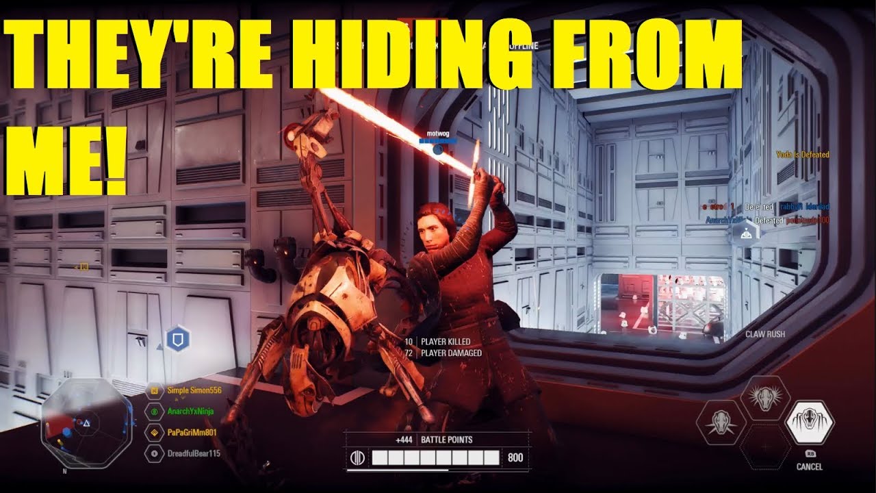 Star Wars Battlefront 2 - So scared of Grievous they didn't leave the spawn XD (2 games)